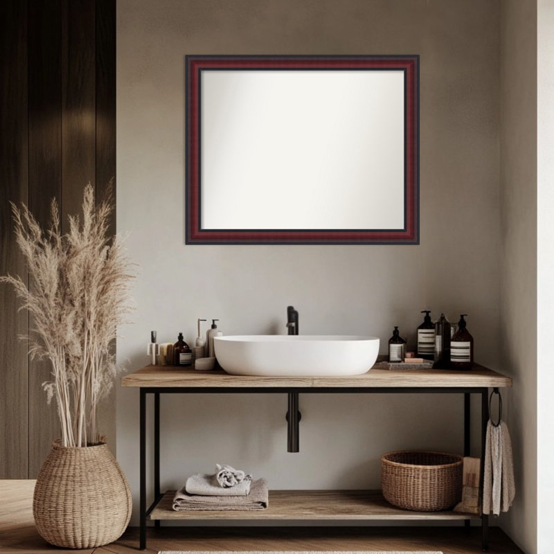 Miroir de salle de bain mural Dalat, 25,75 po x 31,75 po, Cerisier
