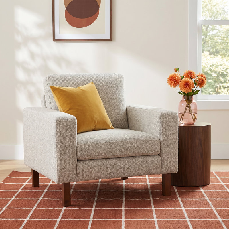 Lobos Upholstered Armchair, Taupe Chenille