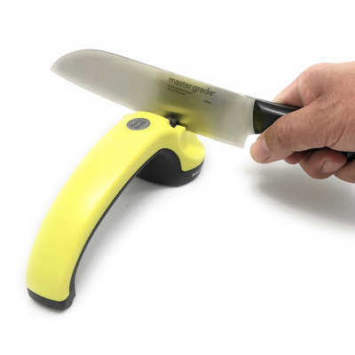 Master Grade Heavy Duty Tungsten Manual Knife Sharpener, Knife Sharpeners for Kitchen Knives (Lime)