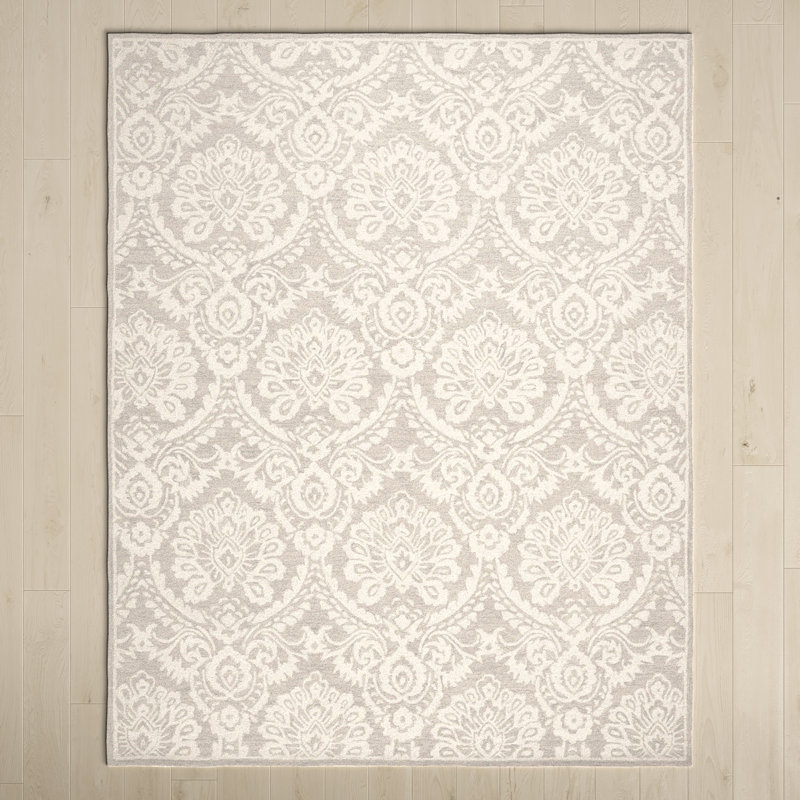 Tansy Wool Floral Indoor Rug, Rectangle 6' x 9'