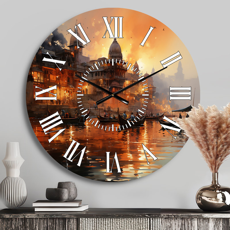Horloge murale Indian Indian Sunset, Médium