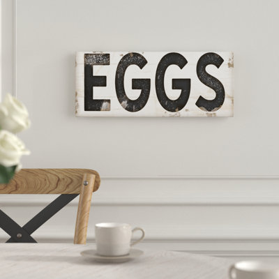" EGGS Typography Vintage Sign " by Jennifer Pugh