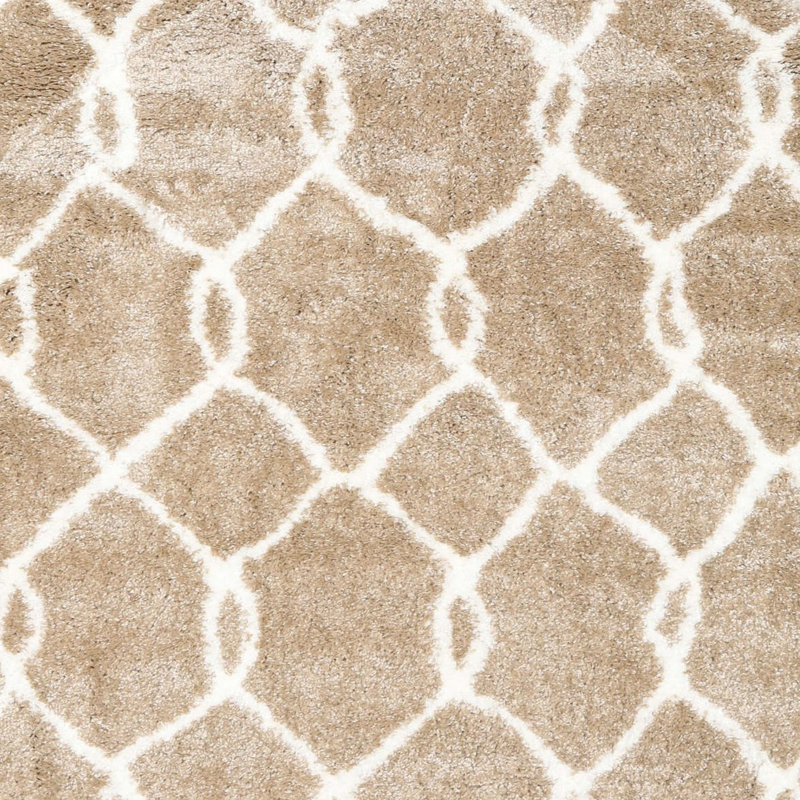 Tapis beige contemporain, Carré 8 pi x 8 pi