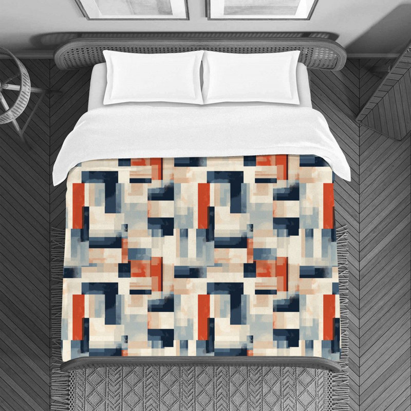 Modern Cubist Bedding, Twin Duvet Cover