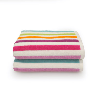 Multicoloured Striped Bath Towels - Pack Of 2