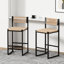 Functional Apartment Chairs - Of 2, Paper Rope Seat, Slip Design Chic Counter Height Weave, Metal Legs