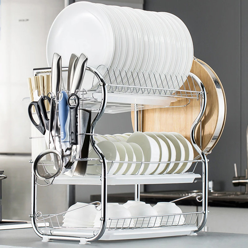 Stainless Steel Two Tier Dish Rack