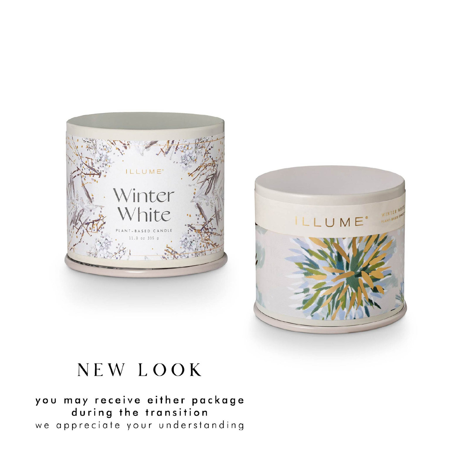 ILLUME Noble Holiday Winter White Candle, Vanity Tin