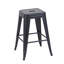 Tabourets de bar en métal sans dossier (lot de 2), hauteur de comptoir 61 cm, noir mat, indéformables, montage rapide, outil noir inclus pour la cuisine.