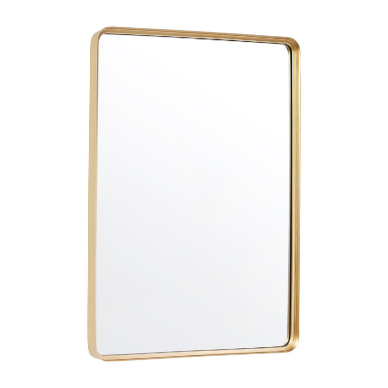Jonis Wall Mount Shatterproof Wall Mirror with Metal Frame, Gold, 40" x 30"