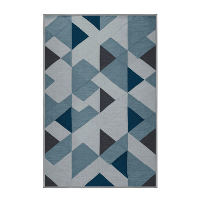 Machine Washable Checkered Gray Area Rug