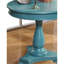 Table d'appoint ronde à finition sarcelle - construction en bois, 26 po de diamètre, H 26,5 po