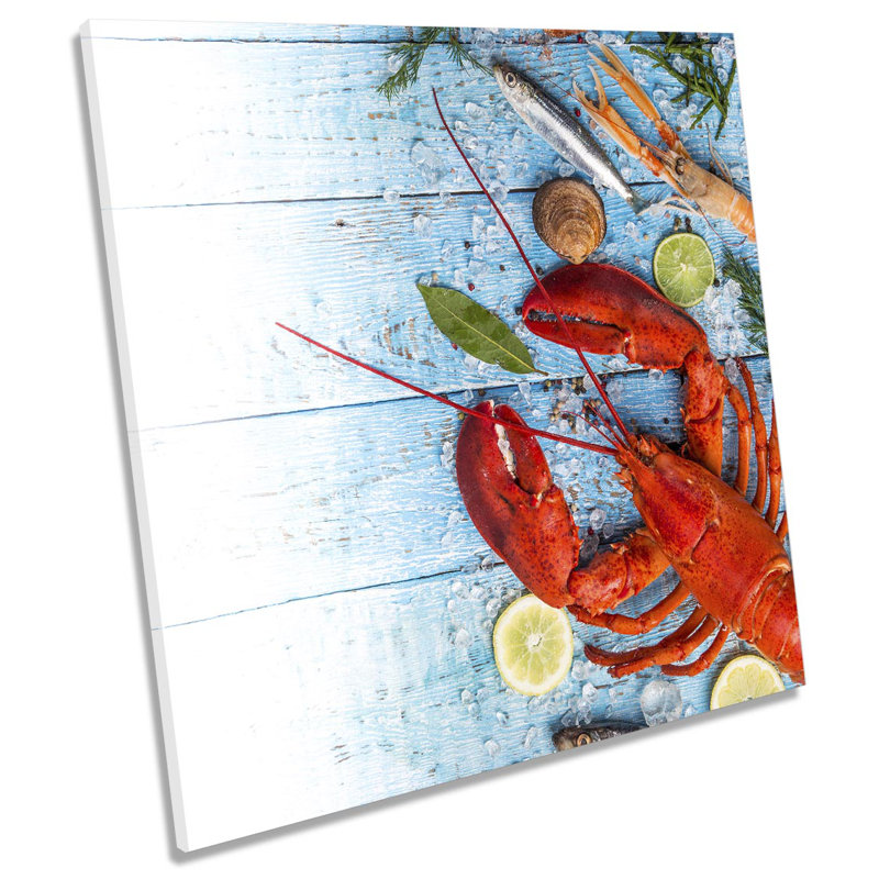 Seafood Lobster Kitchen - Wrapped Canvas Print, 91.4cm H x 91.4cm W x 4cm D