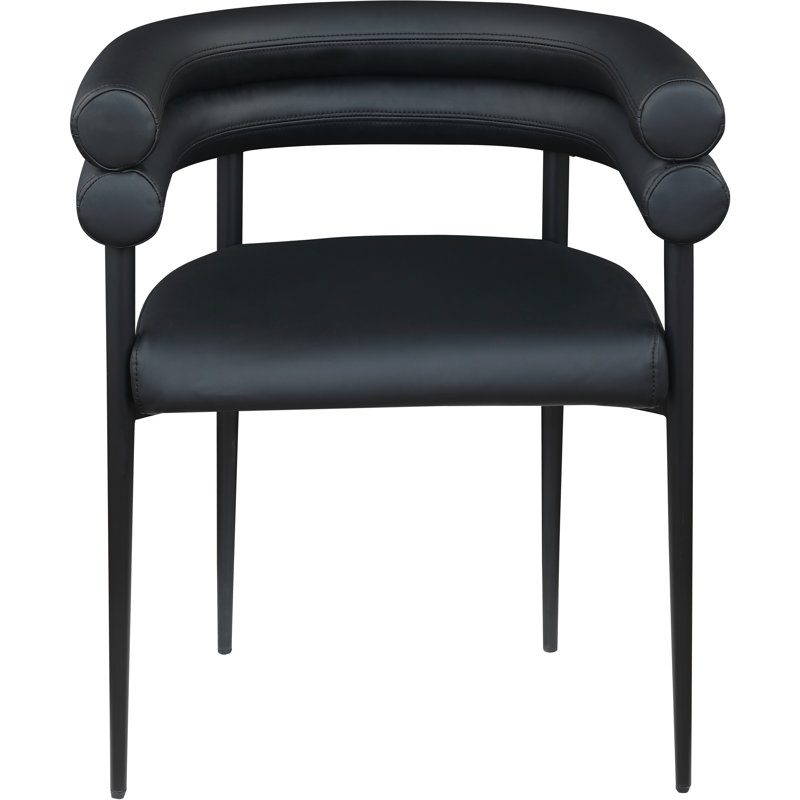 Lavina Cilton Vegan Leather Dining Chair, Black Vegan Leather