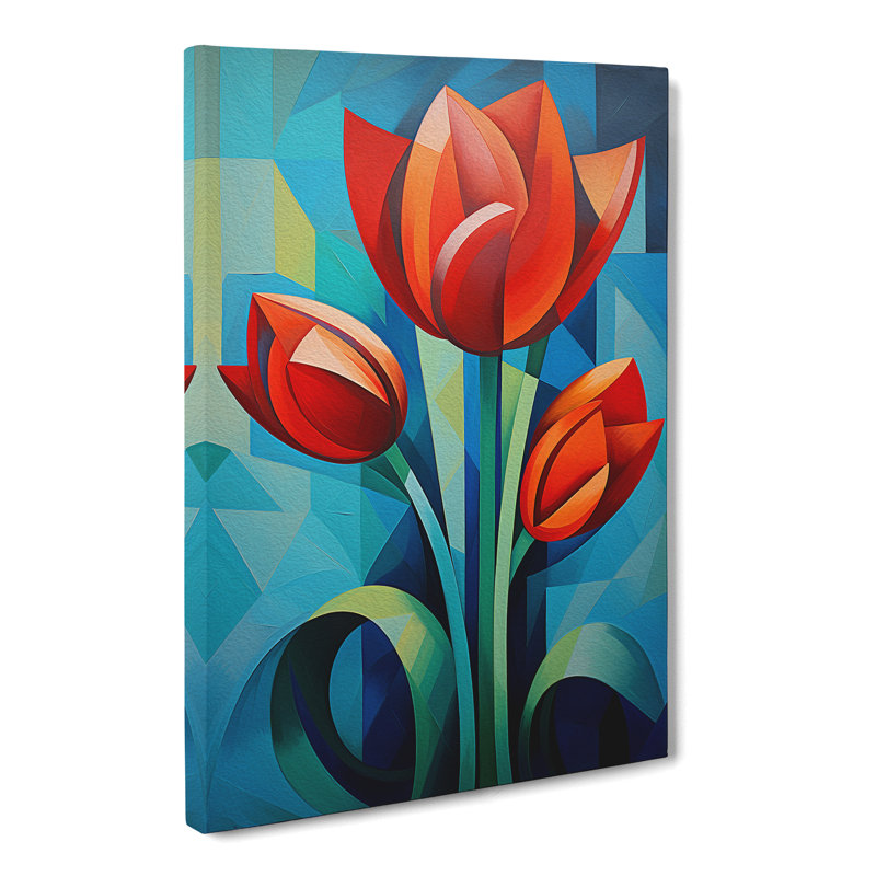 Tulip Flower Constructivism No.2 - Print, 76cm H x 50cm W x 3cm D