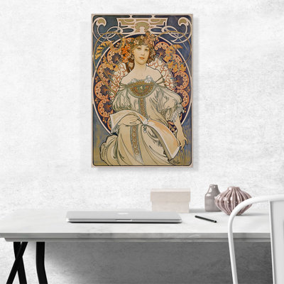 «Champenois Imprimeur-Editeur Blue 1897» par Alphonse Mucha, reproduction d'art sur toile tendue