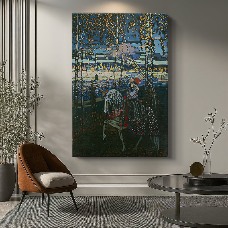 «Riding Couple», toile tendue par Wassily Kandinsky, 32 x 48
