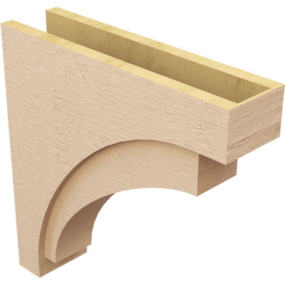 8"W x 32"D x 32"H Rivera Rough Cedar Woodgrain TimberThane Corbel, Primed Tan