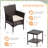 3-Piece Patio Bistro Set with Side Table & Cushions-1341489894