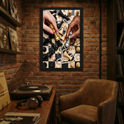 Abstract Chess Pieces Jewelry Hands Pattern