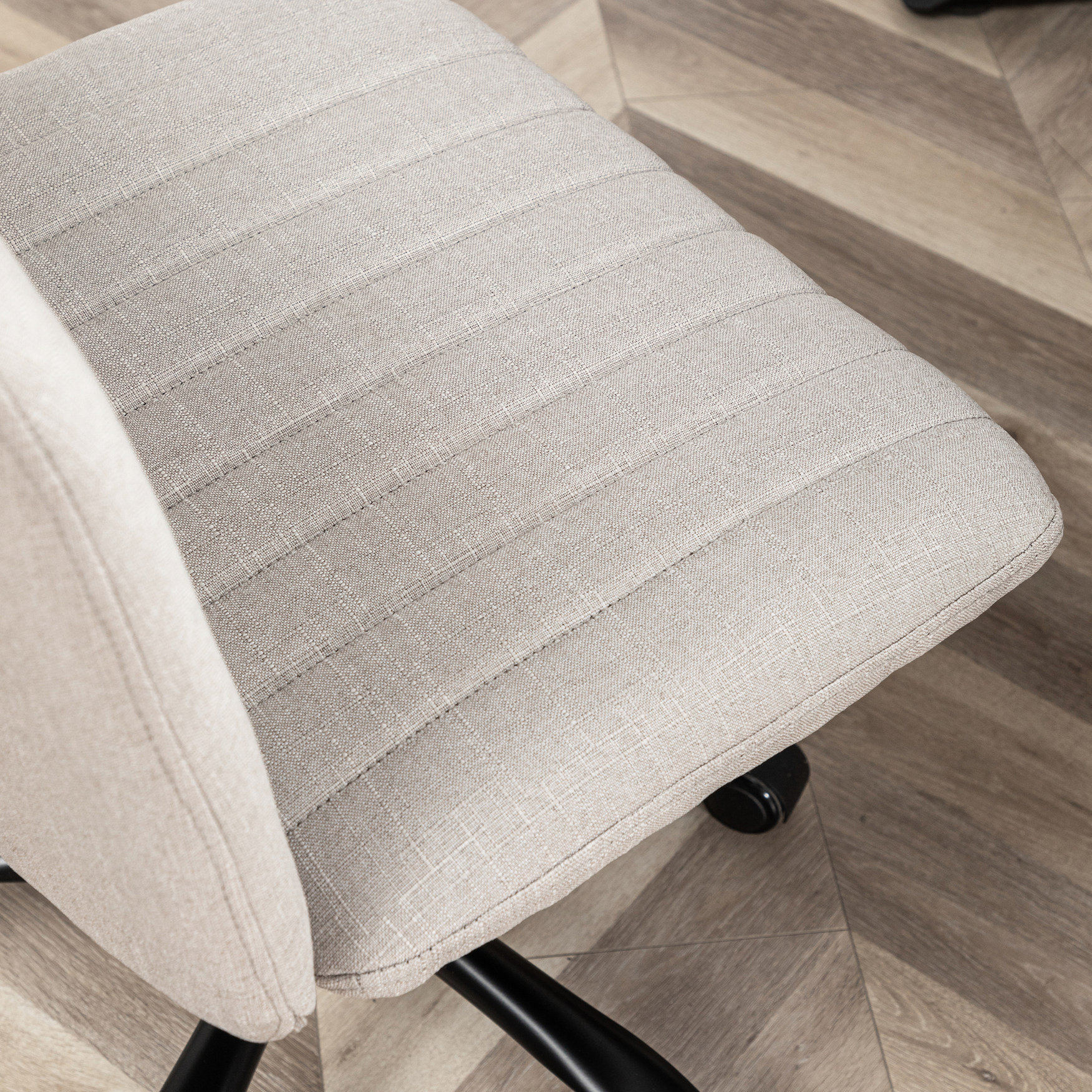 Ebern Designs Beige Office Seat With 360° Swivel - Height Adjustable ...