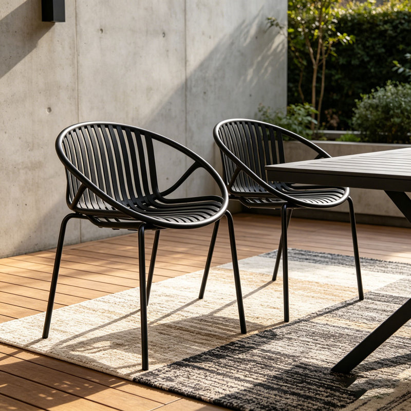 Chaises de patio, Noir