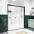 Aluminum Frame Double Sliding Glass Shower Enclosure With 1/4"  6Mm  & Tempered Glass, Safe Design, Handle For Bathroom