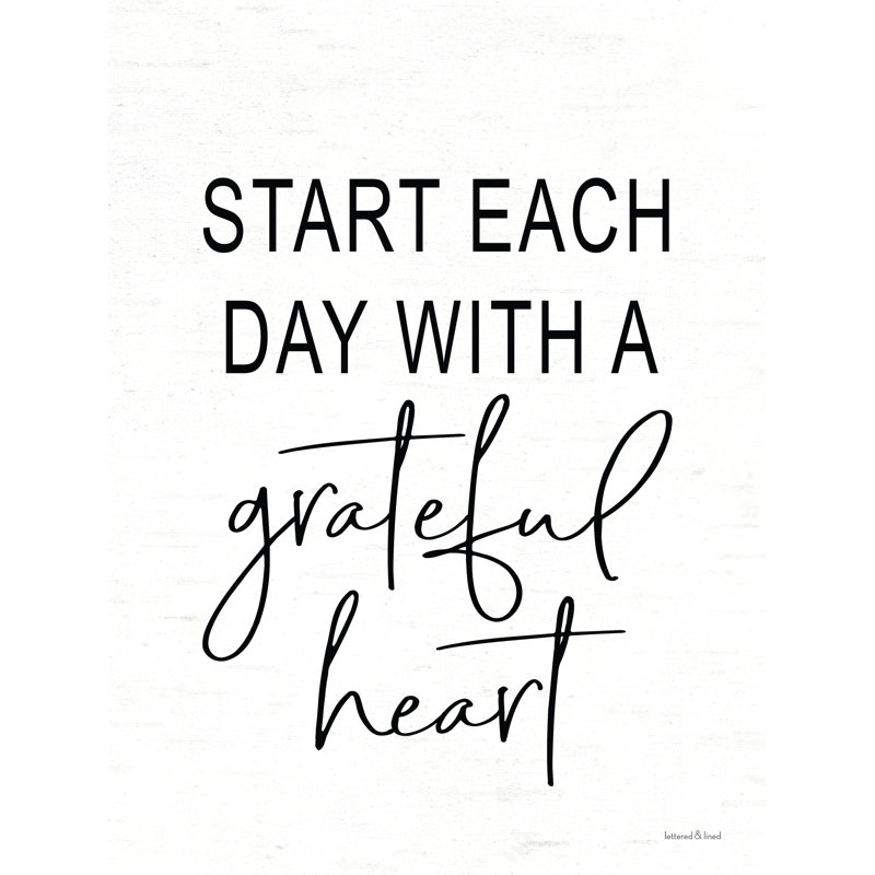 Grateful Heart par lettré et doublé, H 18 po x l 12 po