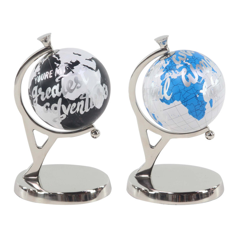 Globe terrestre moderne 2 pièces