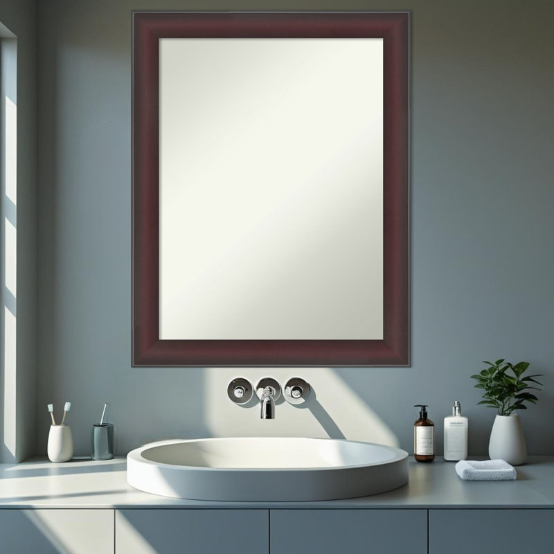 Miroir de salle de bain mural Grand Narrow, 27,75 po x 21,75 po, Cherry