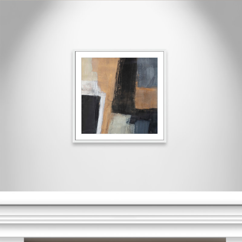 «Metallic Slate I» par Casa Fine Arts, Encadré de boîte blanc, H 27,5 po x l 27,5 po