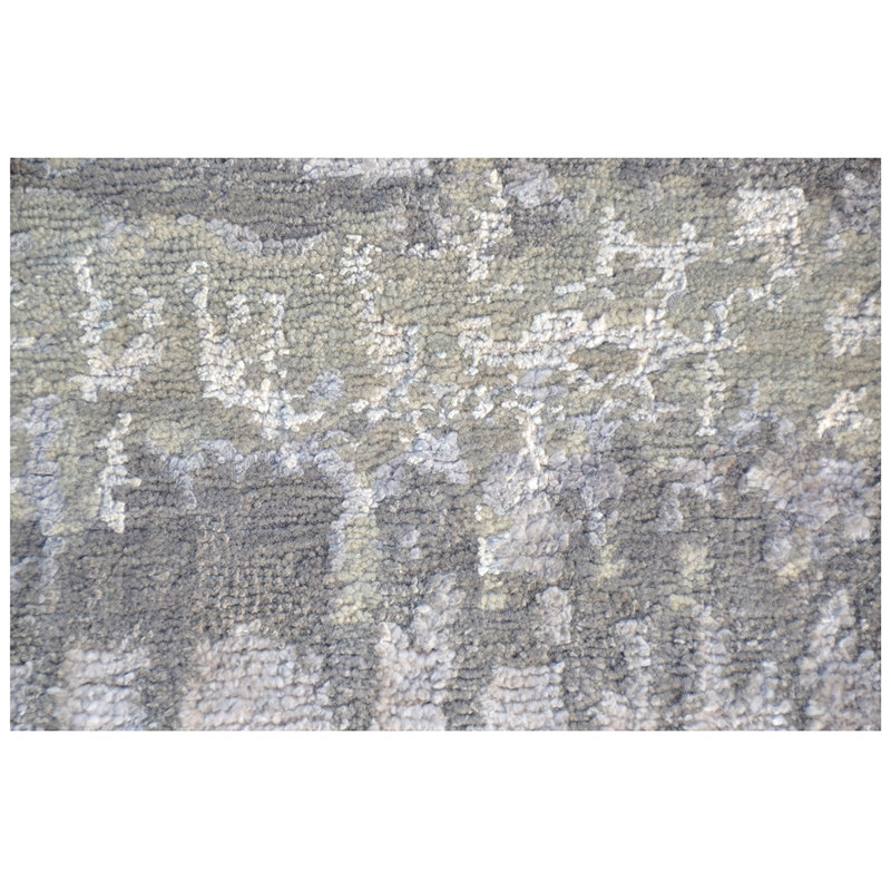 Abstract Area Rug in Gray, Rectangle 2' x 3'