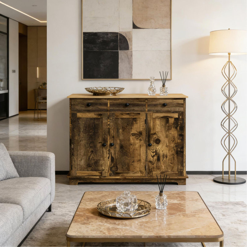 Armoire de plancher de style rustique, armoire de rangement de cuisine, armoire de rangement domestique, armoire d'appoint de couloir