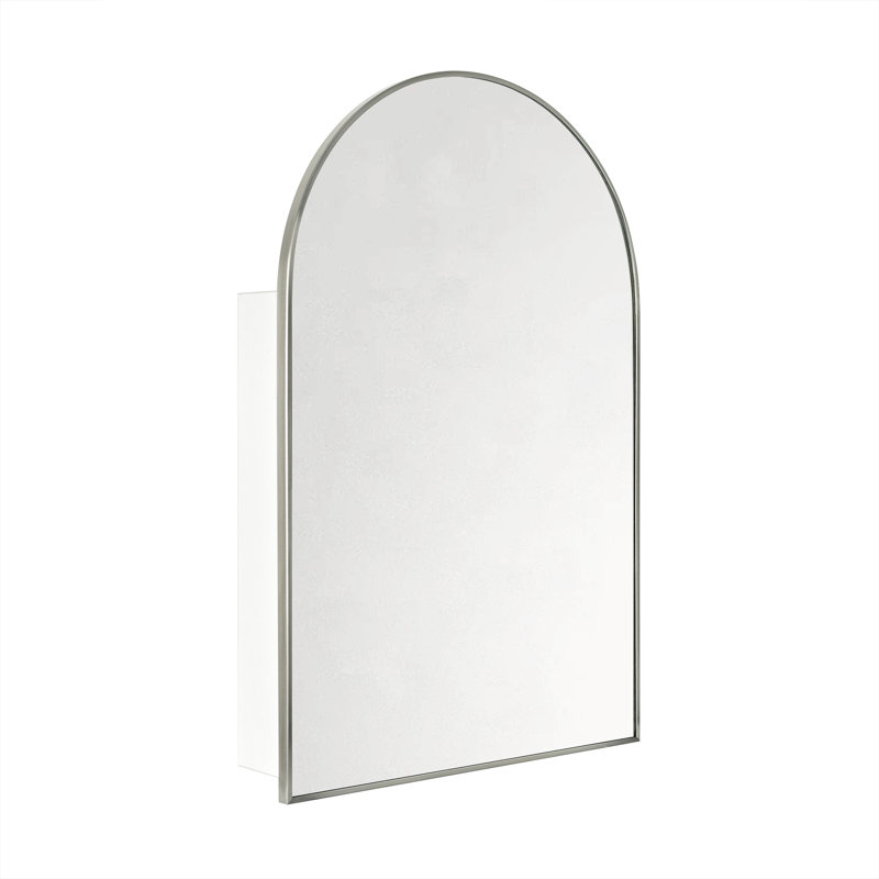 Armoire à pharmacie avec miroir encastré et fixation en surface Dake, 36 po x 24 po, Nickel brossé