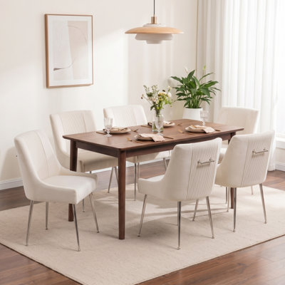 Farr Velvet Upholstered Side Chair With Silver Legs
