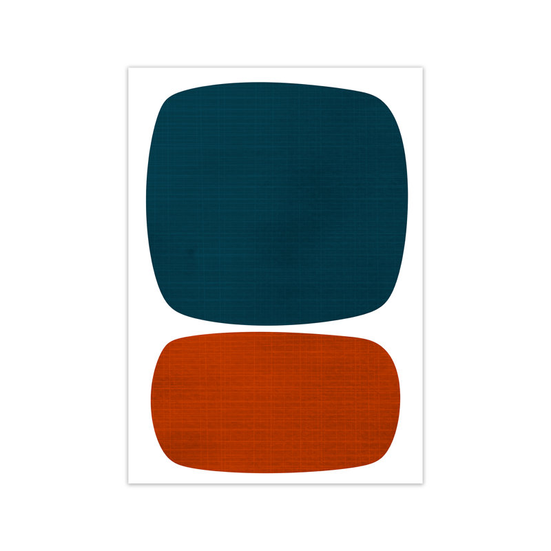 Blue And Orange Mid Century - Print, No Frame, 59.4cm H x 42cm W x 4cm D