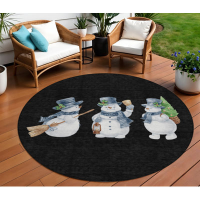 Tapis intérieur lavable en forme de bonhomme de neige 8 pi