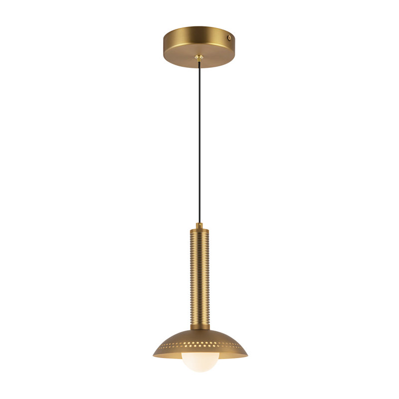 Serville 9-In (with Shade) Pendant, Doré, Blanc / Doré