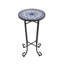 Table d'appoint de patio, bleu et noir