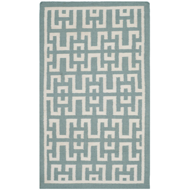 Feliciano Geometric Wool Hand Woven Area Rug, Rectangle 91 x 152cm