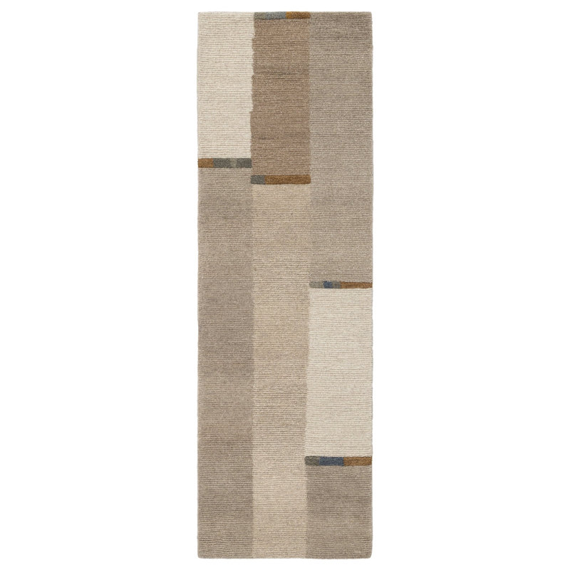 Tapis Albers touffeté à la main, Beige, Rectangle 7 pi 6 po x 9 pi 6 po
