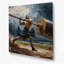 Art mural en métal noir Sports Caber Toss