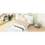 Grand lit blanc pour grand lit avec tiroir et tablette fonctionnelle, grand assemblage