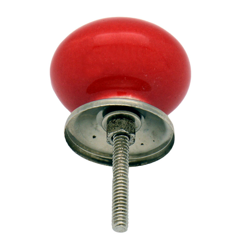 Nicola Spring - Round Ceramic Cabinet Knobs, Red