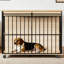 Mobilier de cage pour chien avec plateau - espace de vie confortable pour les grands chiens, structure en métal renforcé, double comme console, barres en acier uniformément espacées, assemblage rapide et confort polyvalent