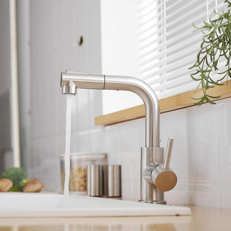 Robinet de cuisine rétractable GAweza, Nickel brossé