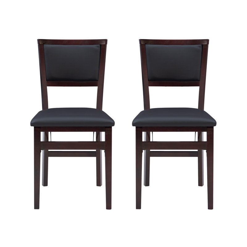 Busse Padded Foldable Dining Chairs, Espresso