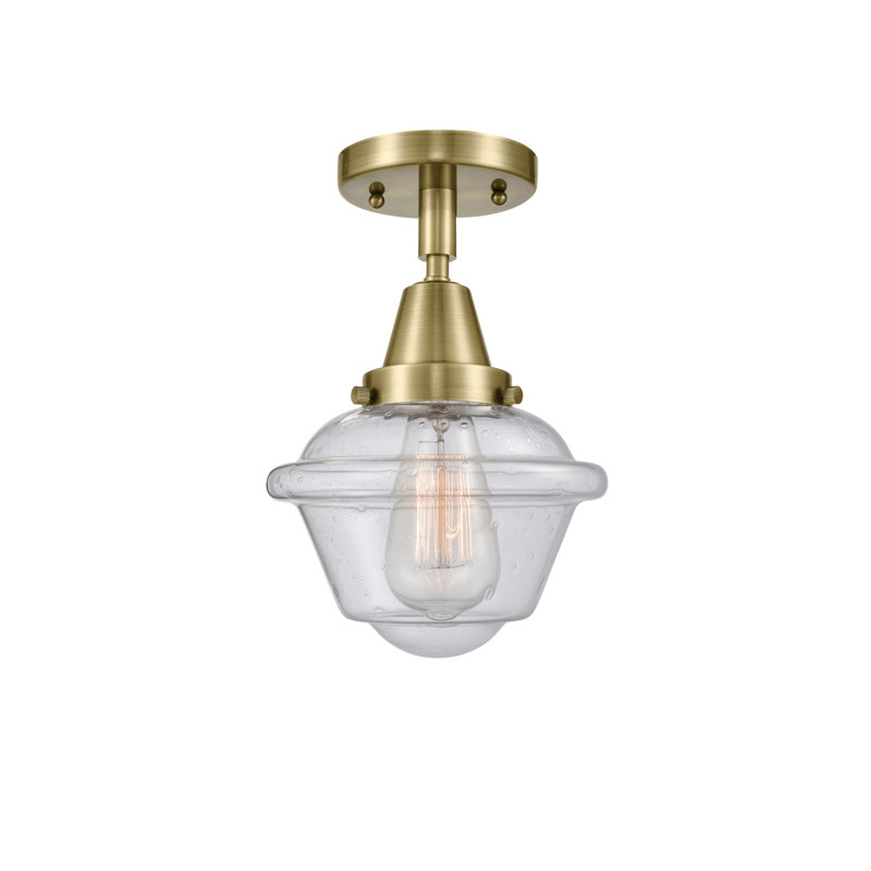 Grourke Glass Flush Mount, Seedy, Antique Brass