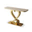 Console en marbre fritté en marbre avec structure en forme de cœur et base sphérique-599780166-599780184