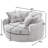 Upholstered Oversized Round Barrel Sofa Chair-1982638619